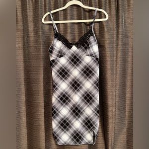 Black & White Plaid Slip Dress